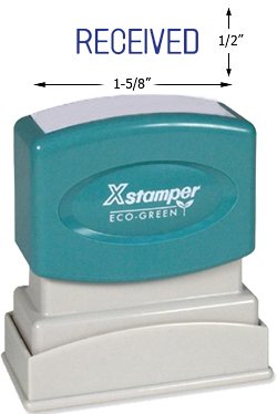 Need a "Received" message stamper? Buy this pre-inked Xstamper model 1116, a blue one-color stamp that makes sorting office paperwork easy.