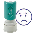 Looking for a "Sad Face" message stamper? Buy this pre-inked Xstamper model 11305, a blue one-color stamp that makes sorting office paperwork easy.