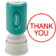 Need a "Thank You" message stamper? Buy this pre-inked Xstamper model 11359, a red one-color stamp that's built for convenient office use.