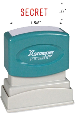 Need a "Secret" message stamper? Buy this pre-inked Xstamper model 1136, a red stamp that's built for convenient office use.