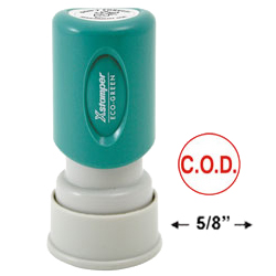 Looking for a "C.O.D" message stamper for the office? This red round Xstamper 11406 is designed for flexible office use.