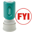 Need an "FYI" message stamper? Buy this pre-inked Xstamper model 11413, a red circle message stamp perfect for office use.