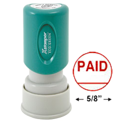 Looking for a "Paid" message stamper for the office? This red round Xstamper 11415 is a smaller size for office document convenience.