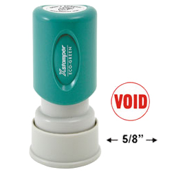 Looking for a "Void" message stamper for the office? This red round Xstamper 11419 is a smaller size for office document convenience.