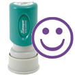 Looking for a "Smiley Face" message stamper for the office? This purple smile Xstamper 11420 is a smaller size for office document convenience.