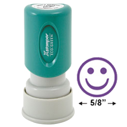 Looking for a "Smiley Face" message stamper for the office? This purple smile Xstamper 11420 is a smaller size for office document convenience.