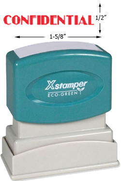 Need a "Confidential" message stamper for the office? Buy this pre-inked Xstamper model 1150, a red stamper that makes it obvious when your document is confidential.