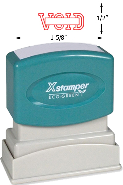 Need a "VOID" message stamper? Buy this pre-inked Xstamper model 1207, an outlined, red message stamp perfect for the office.