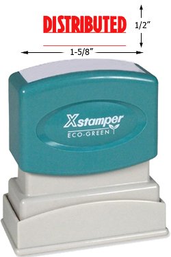 Need a "Distributed" message stamper? Buy this pre-inked Xstamper model 1215, a bold, red message stamp perfect for the office.