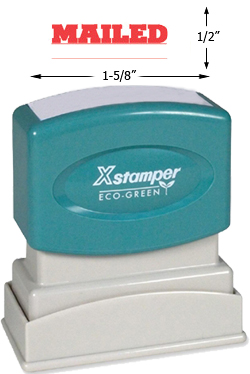Need a "Mailed" message stamper? Buy this pre-inked Xstamper model 1218, a bold, red "mailed" message perfect for the office.