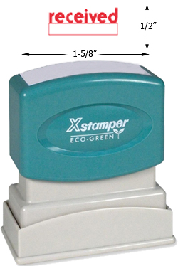Looking for a "Received" message stamper for the office? Shop this red pre-inked Xstamper 1223 to add organization to your office filing system.