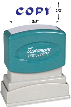 Looking for a "Copy" message stamper for the office? This bold blue outlined text stamper makes it clear your document is only a copy.