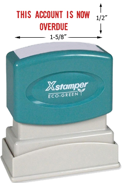 Looking for a "This Account Overdue" message stamper for the office? Buy the pre-inked Xstamper 1344, a bold red message stamper that makes collecting receivables easier.