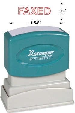 Looking for a "Faxed" message stamper for the office? Buy the pre-inked Xstamper 1346, an outlined red message stamper that makes it clear your documents need to be faxed.