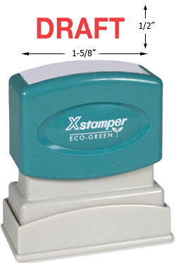 Shopping for a "Draft" message stamper for the office? This pre-inked Xstamper is eco-friendly and makes it clear documents are in draft mode.