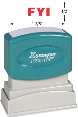 Looking for an "FYI" message stamper for the office? Shop this red pre-inked Xstamper to make it clear your office document is for your information only.