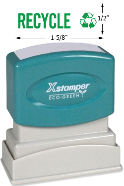 Shopping for a "Recycle" message stamper for the office? This pre-inked Xstamper is eco-friendly, re-inkable, and is perfect for documents that need to be recycled.
