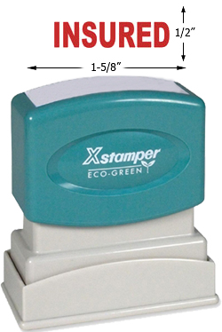 Looking for an "Insured" message stamper for the office? Shop this red bold pre-inked Xstamper for a stamp that makes marking documents quick and easy.