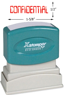 Looking for a "Confidential" message stamper for the office? Shop this red pre-inked Xstamper for a stamp that makes it obvious when your document is confidential.