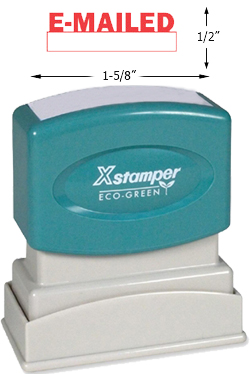 Need an "E-Mailed" message stamper? Shop for a red pre-inked Xstamper here on the EZ Custom Stamps Store today. This stamper is eco-friendly and makes it easy to sort office documents quickly.