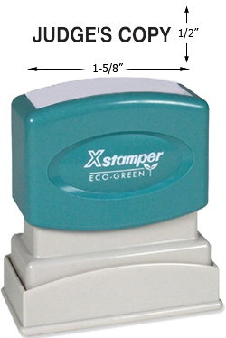 Looking for a message stamper for "Judge's Copy"? This pre-inked Xstamper is eco-friendly and helps mark documents easily.