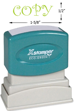 Need a "Copy" message stamper? This green Xstamper pre-inked message comes in a fancy cursive font and helps with organizing office files.