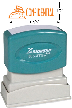Need a "Confidential" message stamper? This orange Xstamper pre-inked message makes it easy to let others know when documents are not meant for their eyes!