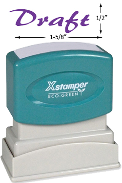 Need a "Draft" message stamper? This Xstamper pre-inked purple message makes it easy to organize and file office documents.