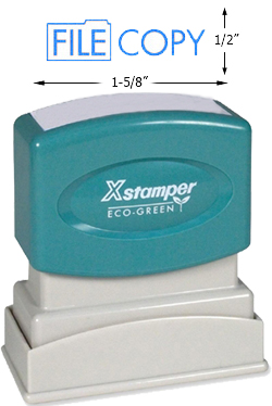 Need a "File Copy" message stamper? This Xstamper pre-inked blue message makes it easy to organize and file office documents.