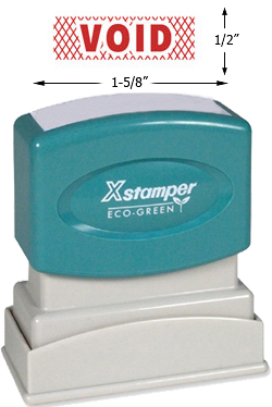 Need a "Void" message stamper? This Xstamper pre-inked red Void message is great for filing your voided office documents easily.