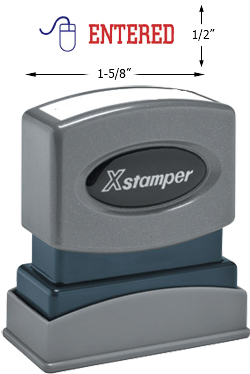 Need an "Entered" message stamper? This Xstamper pre-inked message makes it easy to identify and organize your office documents.