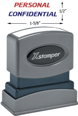 Need a "Personal-Confidential" message stamper? This Xstamper pre-inked message makes it easy to let others know when documents are not meant for their eyes!