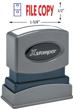 Need a "File Copy" message stamper? This Xstamper pre-inked message makes it easy to identify and organize your office documents.