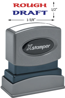 Need a "Rough Draft" message stamper? This Xstamper pre-inked message makes it easy to identify and organize your office documents.