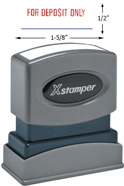 Need a "For Deposit Only" message stamper? This Xstamper pre-inked message makes it easy to mark and deposit your company checks.