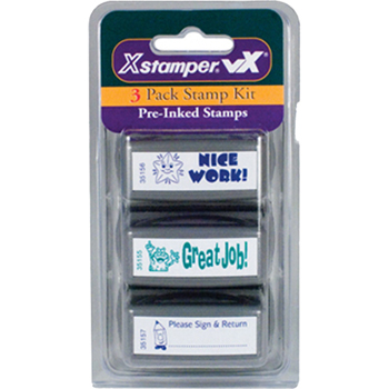 Shop this 3-pack stamp kit made just for teachers! Includes "Nice Work!" "Great Job!" and "Please Sign & Return" pre-inked stamps to make your life easier!