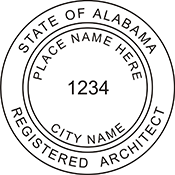 Looking for registered architect professional stamps for the state of Alabama? Shop for your custom architect professional stamp here at the EZ Custom Stamps store.