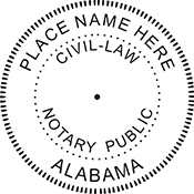 Need a Civil Law public stamp for the state of Alabama? Shop this customizable notary public stamp here at the EZ Custom Stamps store.