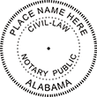 Need a Civil Law public stamp for the state of Alabama? Shop this customizable notary public stamp here at the EZ Custom Stamps store.