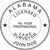 Looking for land surveyor stamps? Shop our Alabama licensed land surveyor stamp at the EZ Custom Stamps Store. Available in several mount options.