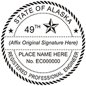 Looking for Registered Professional Engineer Professional Stamps for the State of Alaska? Shop for Custom Official State of Alaska Registered Professional Engineer Stamps here.