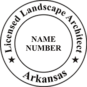 Need a landscape architect stamp? Buy this Arkansas licensed landscape architect stamp at the EZ Custom Stamps Store. Available in various mount options.