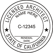 Looking for licensed architect professional seal stamps for the state of California? Shop for your custom architect professional stamp here at the EZ Custom Stamps store.
