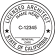 Looking for licensed architect professional seal stamps for the state of California? Shop for your custom architect professional stamp here at the EZ Custom Stamps store.