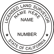 Looking for land surveyor stamps? Shop our California licensed land surveyor stamp at the EZ Custom Stamps Store. Available in several mount options.