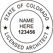 Looking for licensed architect professional seal stamps for the state of Colorado? Shop for your custom architect professional stamp here at the EZ Custom Stamps store.