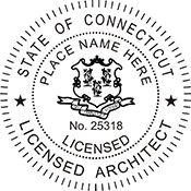 Looking for licensed architect professional seal stamps for the state of Connecticut? Shop for your custom architect professional stamp here at the EZ Custom Stamps store.