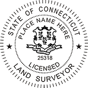 Looking for land surveyor stamps? Shop our Connecticut licensed land surveyor stamp at the EZ Custom Stamps Store. Available in several mount options.