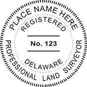 Looking for land surveyor stamps? Shop our Delaware Professional land surveyor stamp at the EZ Custom Stamps Store. Available in several mount options.