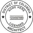 Looking for licensed architect professional seal stamps for the District of Columbia? Shop for your custom architect professional stamp here at the EZ Custom Stamps store.